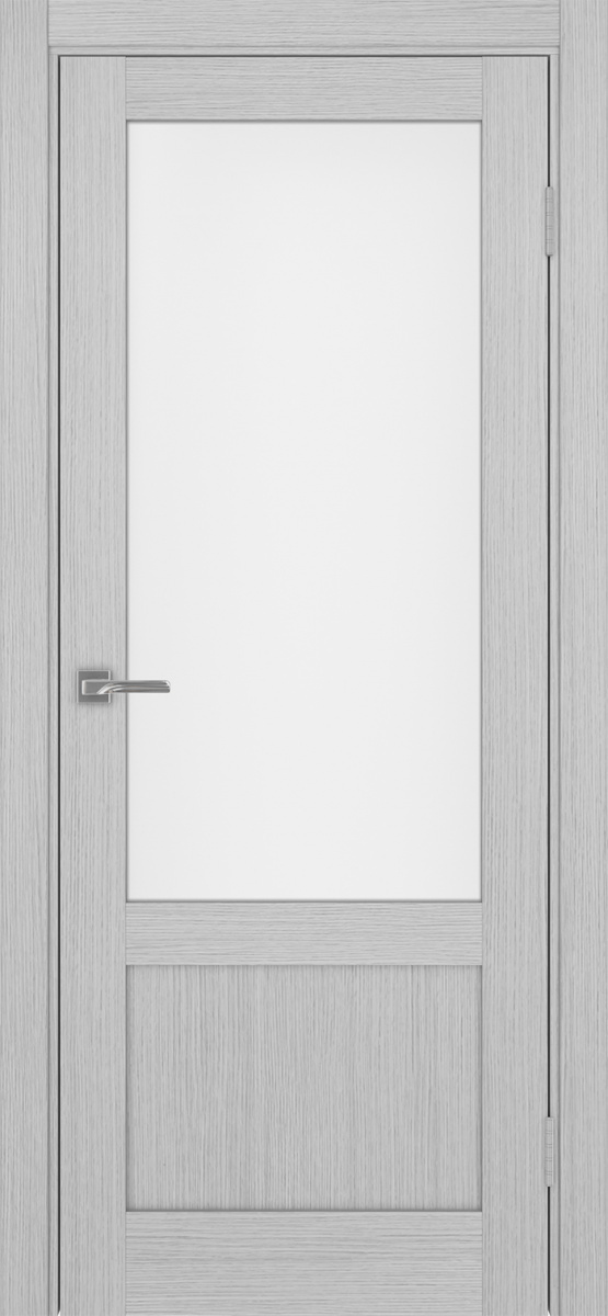 Дверь межкомнатная Оптима Порте Турин 540ПФ.21, цвет серый дуб, экошпон, стекло мателюкс