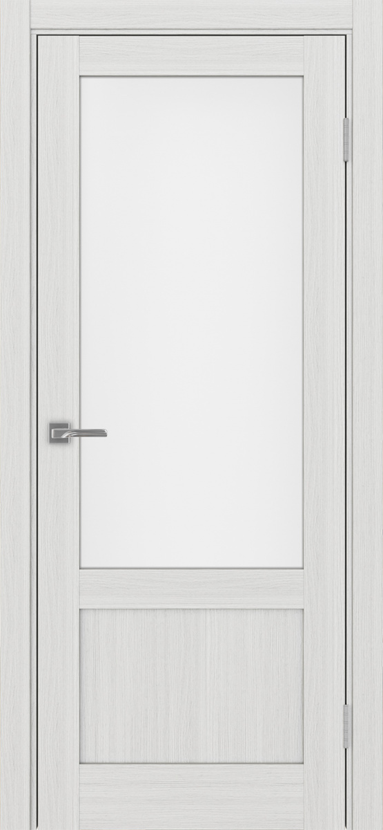 Дверь межкомнатная Оптима Порте Турин 540ПФ.21, цвет серебристый ясень, экошпон, стекло мателюкс