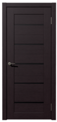 Дверь межкомнатная Дубрава Сибирь Флор Астра, цвет черная акация, эколайт, стекло АБС пластик черное