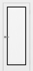 Дверь межкомнатная Оптима Порте Тоскана 601С.21 ОФ4, цвет белый лед, экошпон, стекло лакобель черное