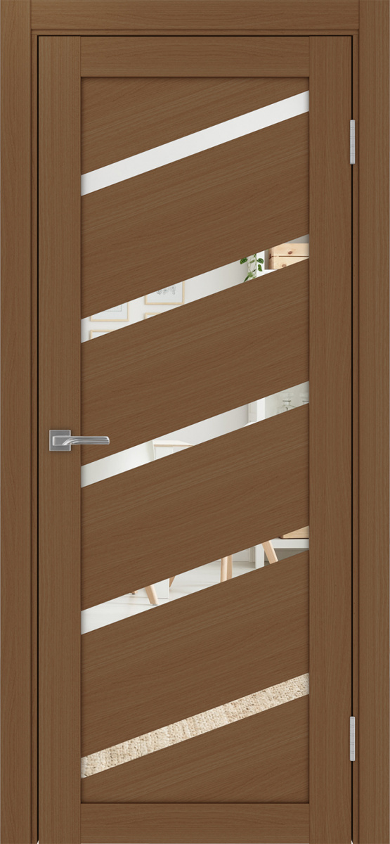 Дверь межкомнатная Оптима Порте Турин 506У.112, цвет орех, экошпон, зеркало