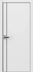 Дверь межкомнатная ВестСтайл Индастриал In42 кромка с четырех сторон черная, молдинг черный (с врезкой под комплект 10М), цвет эмлэер белый, экошпон, глухая