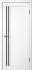 Дверь межкомнатная Ла Стелла Эмалит 275, цвет белый эмалит, эмалит, стекло черное