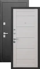 Теплая дверь входная Феррони 9 см царга, 2 замка, 1,2 мм металл, (серебро антик+беж лиственница)