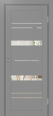 Дверь межкомнатная Оптима Порте Турин 562.12, цвет серый, экошпон, зеркало