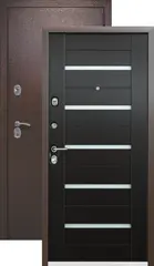 Теплая дверь входная Страж 3К Техно, 2 замка, 1,5 мм металл, (медь антик+венге)
