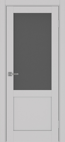 Дверь межкомнатная Оптима Порте Турин 502.21, цвет пепельный, экошпон, стекло графит