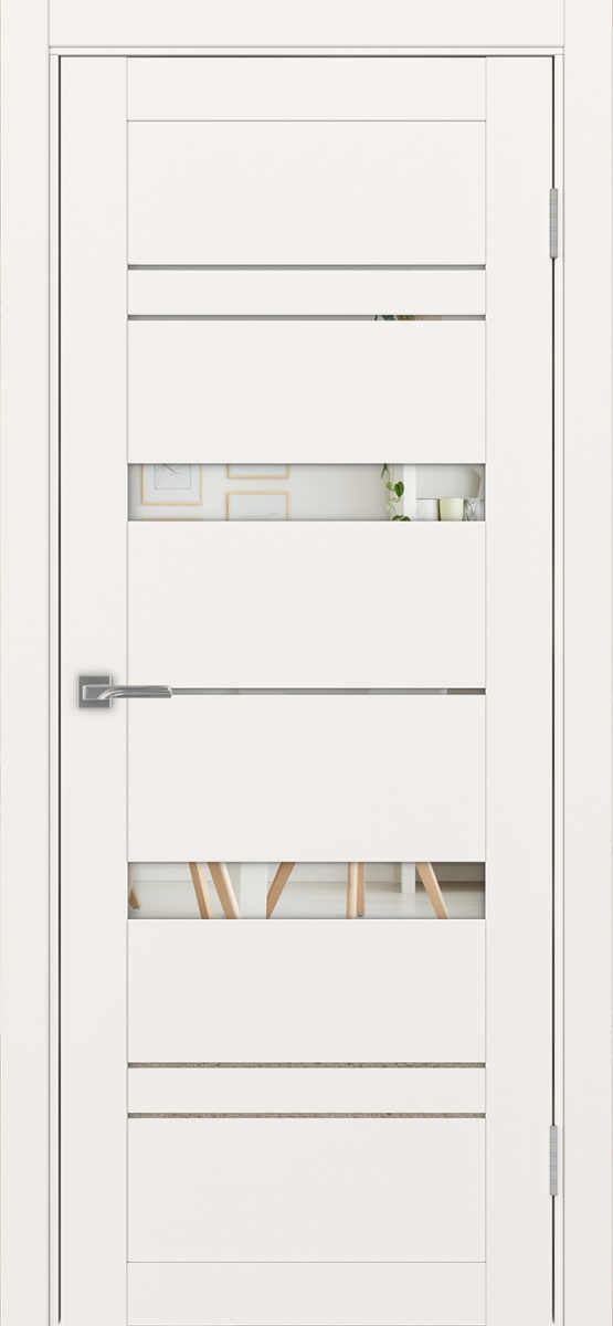 Дверь межкомнатная Оптима Порте Турин 562.12, цвет бежевый, экошпон, зеркало