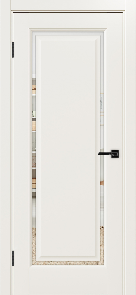 Дверь межкомнатная ХЬЮГОДОРС Генри НЬЮ 01сx210, цвет слоновая кость, экошпон, зеркало (гарантия - 5 лет)