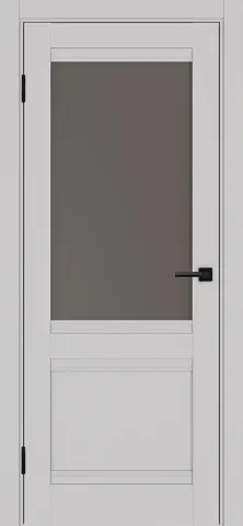 Дверь межкомнатная ХЬЮГОДОРС Дуглас 02Ux210, цвет элегантный серый, экошпон, стекло бронза (гарантия - 5 лет)