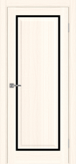 Дверь межкомнатная Оптима Порте Тоскана 601С.21 ОФ4, цвет светлый ясень, экошпон, стекло лакобель черное