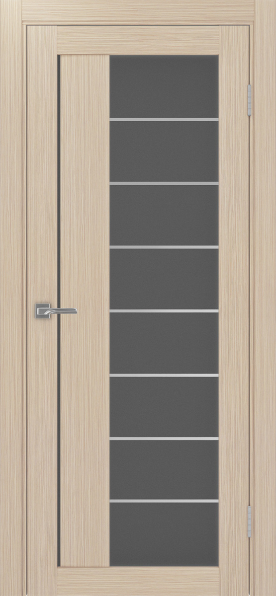 Дверь межкомнатная Оптима Порте Турин 524.22 АСС молдинг SC, цвет беленый дуб, экошпон, стекло графит