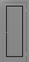 Дверь межкомнатная Оптима Порте Тоскана 601С.21 ОФ4, цвет серый, экошпон, стекло лакобель черное