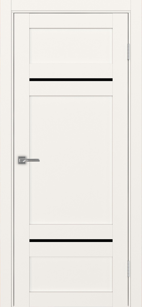 Дверь межкомнатная Оптима Порте Турин 532.12121, цвет бежевый, экошпон, стекло лакобель черное