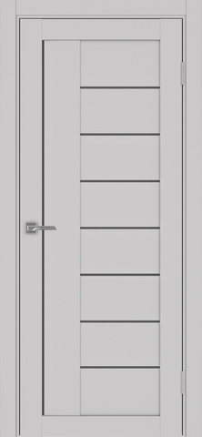 Дверь межкомнатная Оптима Порте Турин 524.21, цвет пепельный, экошпон, стекло графит