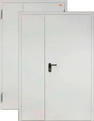 Дверь входная Промет ДП2 противопожарная, 1 замок, 1,2 мм металл, (рал 7035+рал 7035)