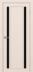 Дверь межкомнатная Оптима Порте Турин 522.212, цвет перламутровый ясень, экошпон, стекло лакобель черное