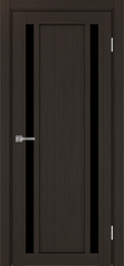 Дверь межкомнатная Оптима Порте Турин 522.212, цвет венге, экошпон, стекло лакобель черное