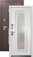 Термодверь входная Феррони Люксор Термо 7, 2 замка, 1,4 мм металл, (шоколад букле+белый эмалит)