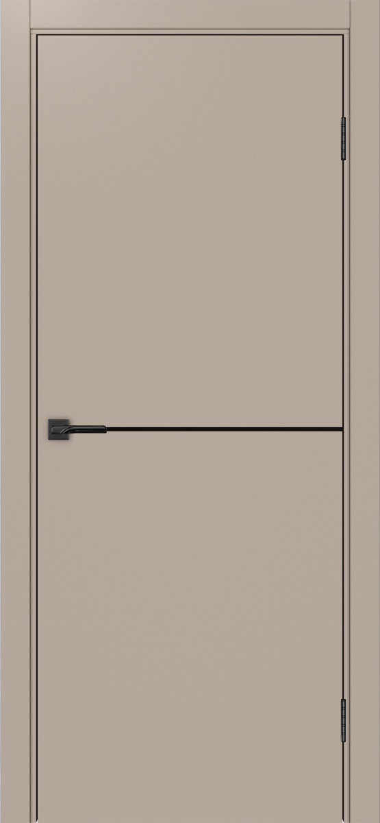 Дверь межкомнатная Оптима Порте Неаполь 202 молдинг SB (кромка ПВХ черная с 4х сторон с врезкой под замок Морелли М1895 (М1885)), цвет мокко, экошпон, глухая