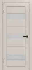 Дверь межкомнатная ХЬЮГОДОРС Дуглас 26х1220, цвет кремовый сатин, экошпон, стекло матовое (гарантия - 5 лет)