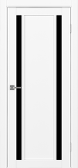 Дверь межкомнатная Оптима Порте Турин 522.212, цвет белый снежный, экошпон, стекло лакобель черное