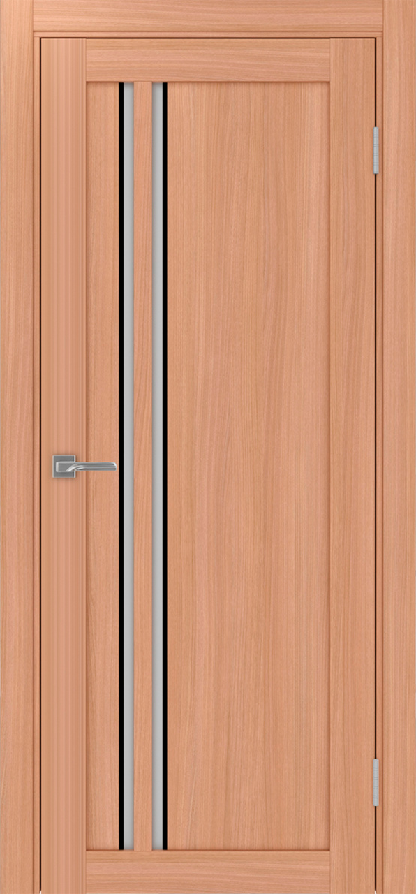 Дверь межкомнатная Оптима Порте Турин 525.121 АПС молдинг SB, цвет темный ясень, экошпон, стекло мателюкс