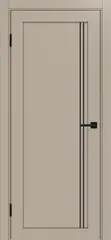 Дверь межкомнатная ХЬЮГОДОРС Дуглас 66x1110пп молдинг черный, цвет софт-браун сатин, экошпон, глухая (гарантия - 5 лет)