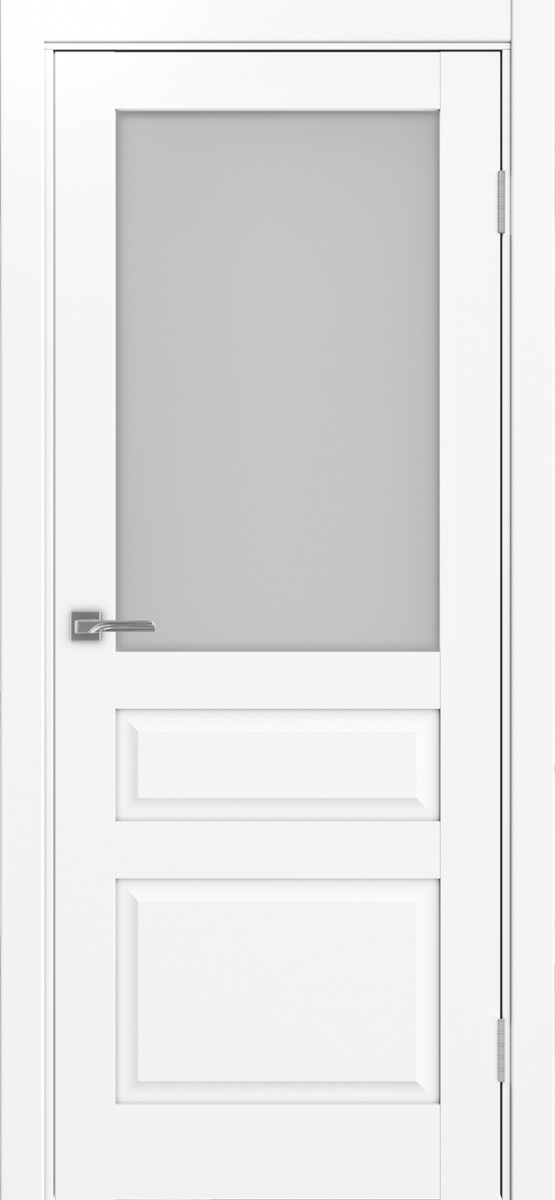 Дверь межкомнатная Оптима Порте Тоскана 631.211 ОФ3, цвет белый снежный, экошпон, стекло мателюкс