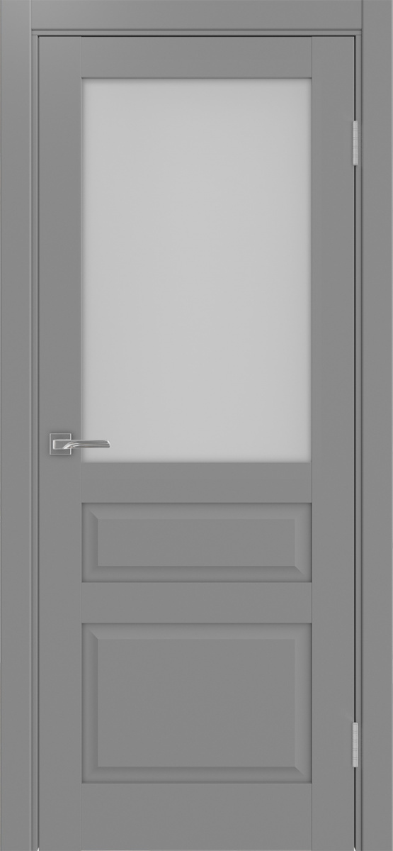 Дверь межкомнатная Оптима Порте Тоскана 631.211 ОФ3, цвет серый, экошпон, стекло мателюкс