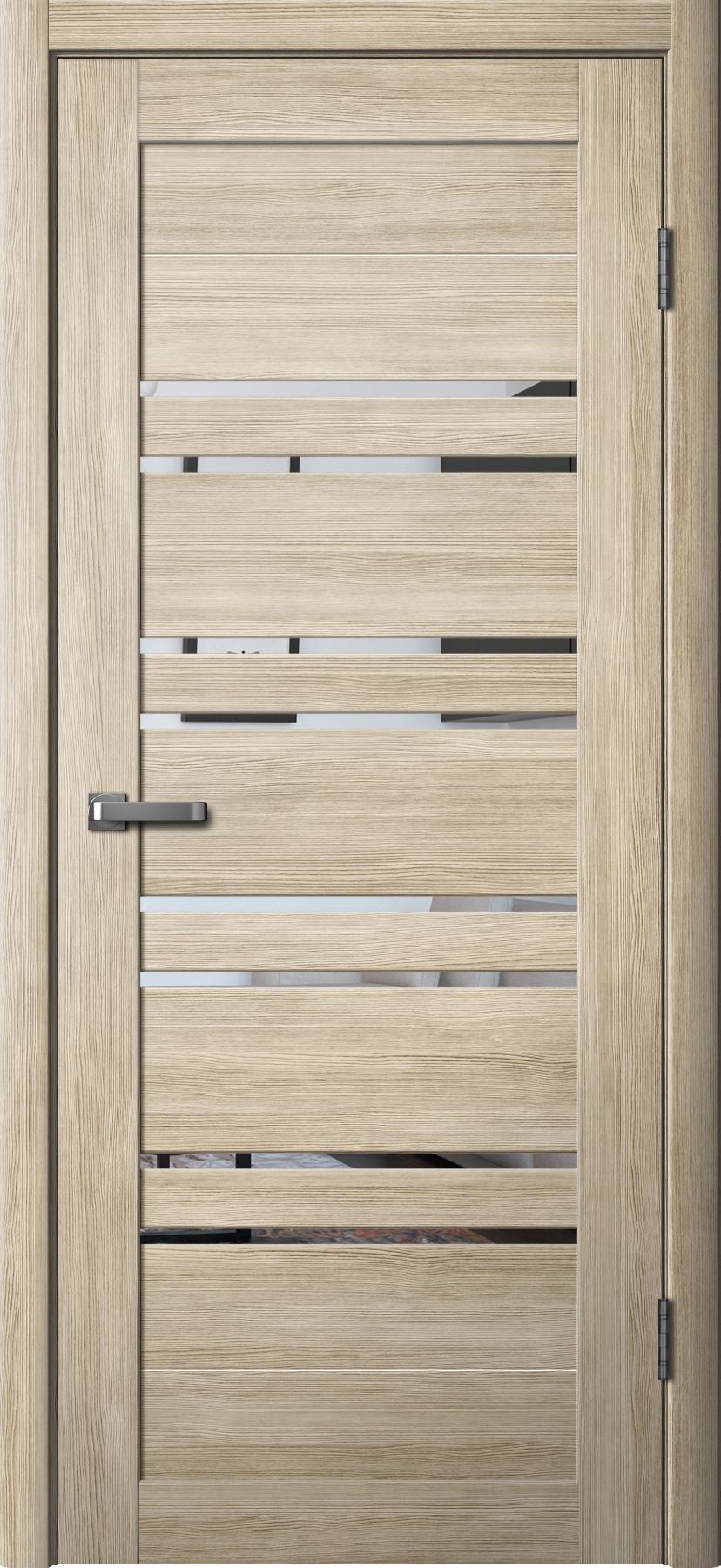 Дверь межкомнатная Ла Стелла 282, цвет латте ясень, экошпон, зеркало