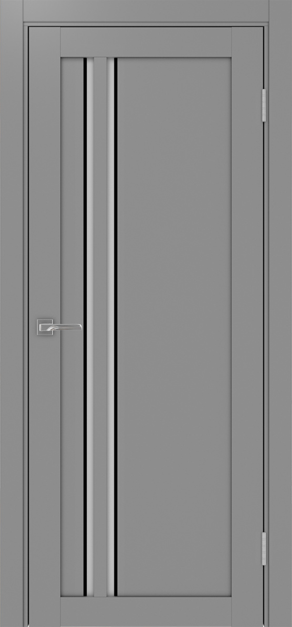Дверь межкомнатная Оптима Порте Турин 525.121 АПС молдинг SB, цвет серый, экошпон, стекло мателюкс