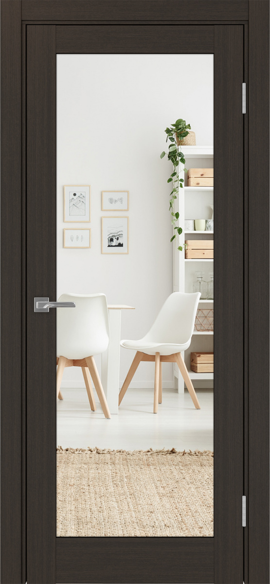 Дверь межкомнатная Оптима Порте Турин 501.2 (зеркало двухстороннее), цвет венге, экошпон, зеркало