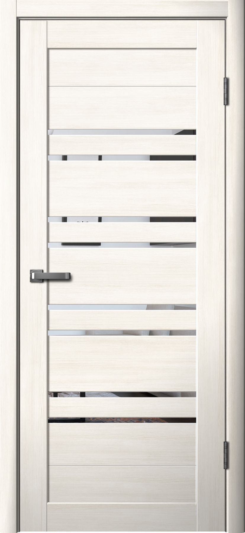 Дверь межкомнатная Ла Стелла 282, цвет снежный ясень, экошпон, зеркало