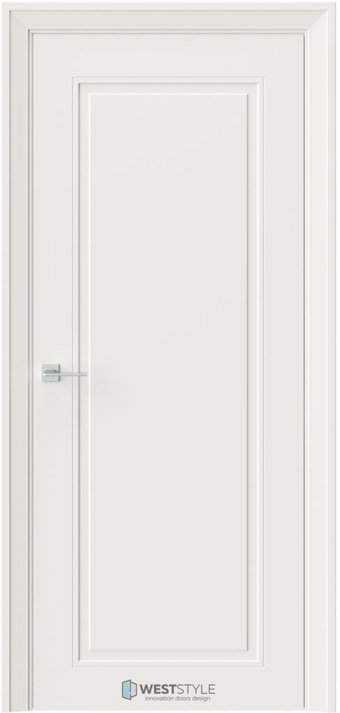 Дверь межкомнатная ВестСтайл Элисс 1 ДГ, цвет белый матовый, экошпон, глухая