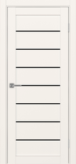 Дверь межкомнатная Оптима Порте Турин 508.12, цвет бежевый, экошпон, стекло лакобель черное