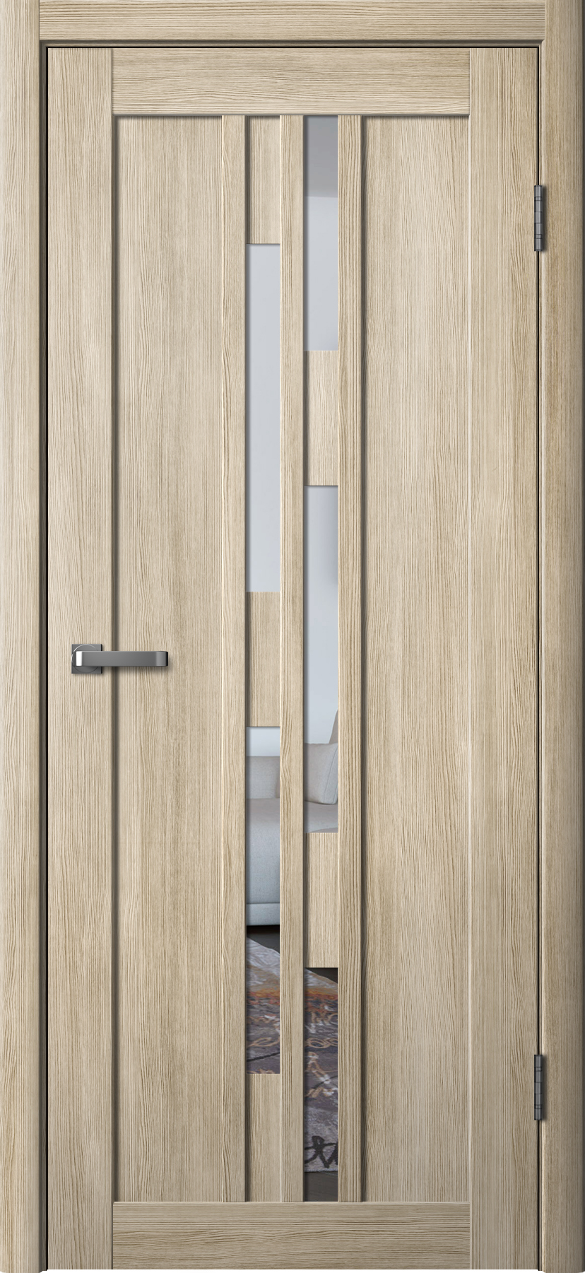 Дверь межкомнатная Ла Стелла 232, цвет латте ясень, экошпон, зеркало