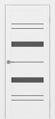 Дверь межкомнатная Оптима Порте Турин 562.12, цвет белый лед, экошпон, стекло графит