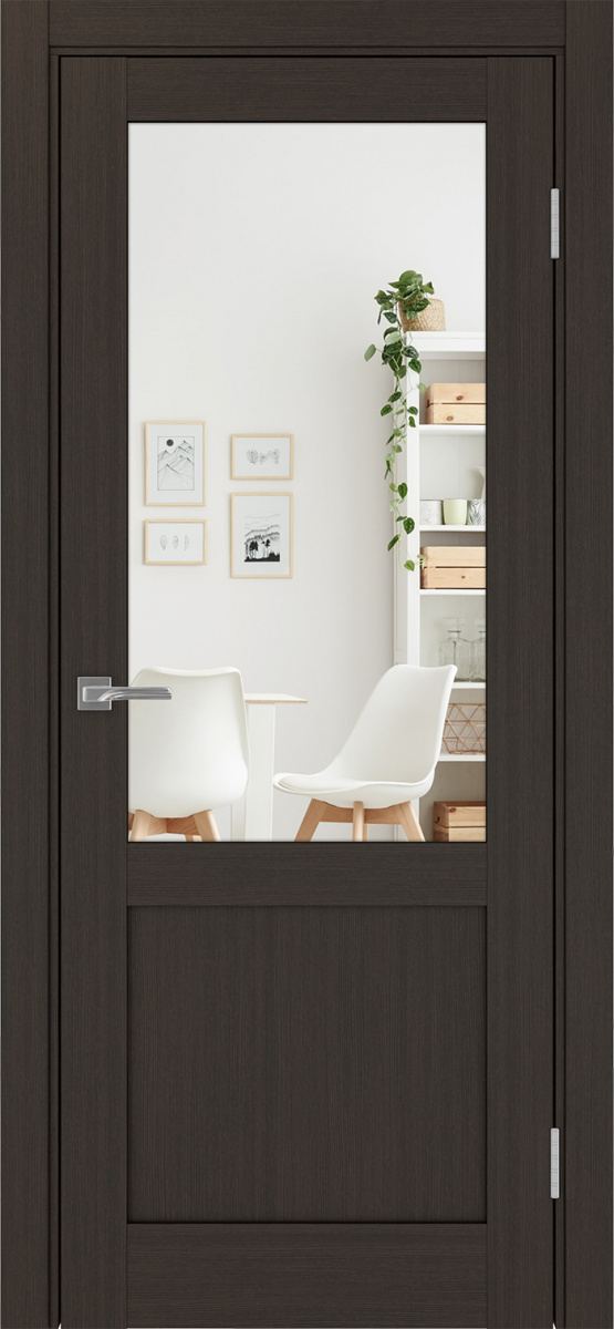 Дверь межкомнатная Оптима Порте Турин 502.21 (зеркало двухстороннее), цвет венге, экошпон, зеркало