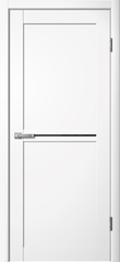 Дверь межкомнатная Ла Стелла Эмалит 238, цвет белый эмалит, эмалит, стекло черное