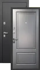 Теплая дверь входная Феррони Толстяк, 2 замка, 1,2 мм металл, (черный букле+графит ясень эмаль)