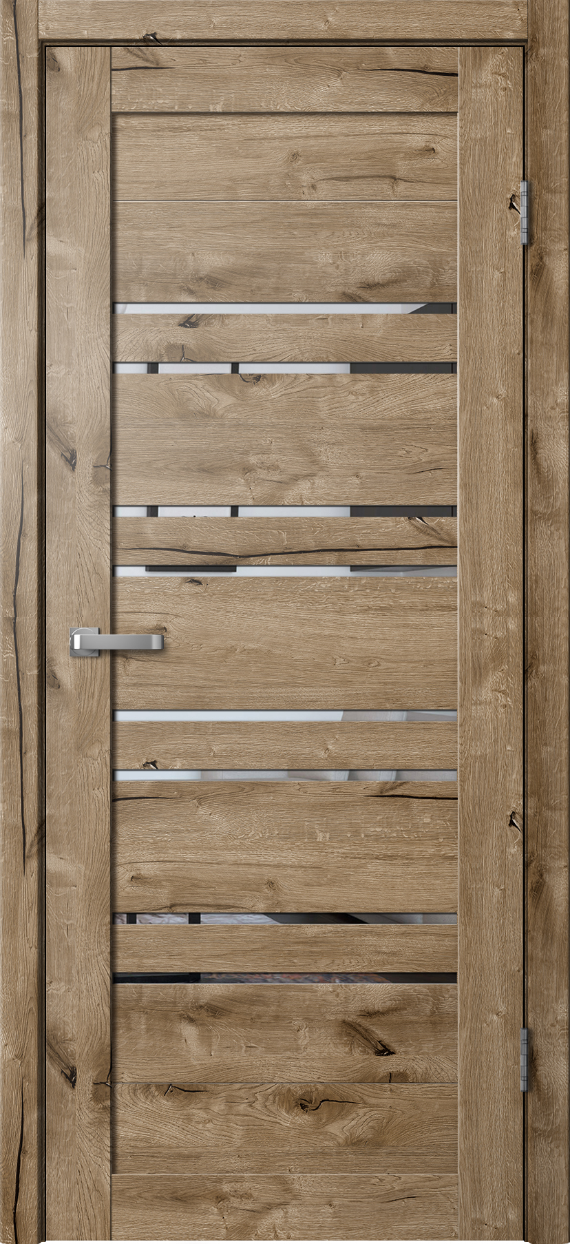 Дверь межкомнатная Ла Стелла 282, цвет пацифик дуб, экошпон, зеркало