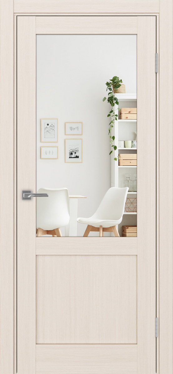 Дверь межкомнатная Оптима Порте Турин 502.21 (зеркало двухстороннее), цвет перламутровый ясень, экошпон, зеркало