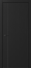 Дверь межкомнатная Оптима Порте Неаполь 204 молдинг SB (кромка алюминиевая черная с 4х сторон с врезкой под замок Морелли М1895 (М1885)), цвет антрацит, экошпон, глухая