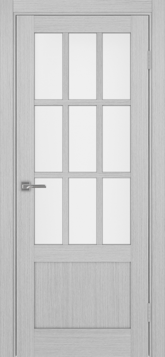 Дверь межкомнатная Оптима Порте Турин 542ПФ.2221, цвет серый дуб, экошпон, стекло мателюкс