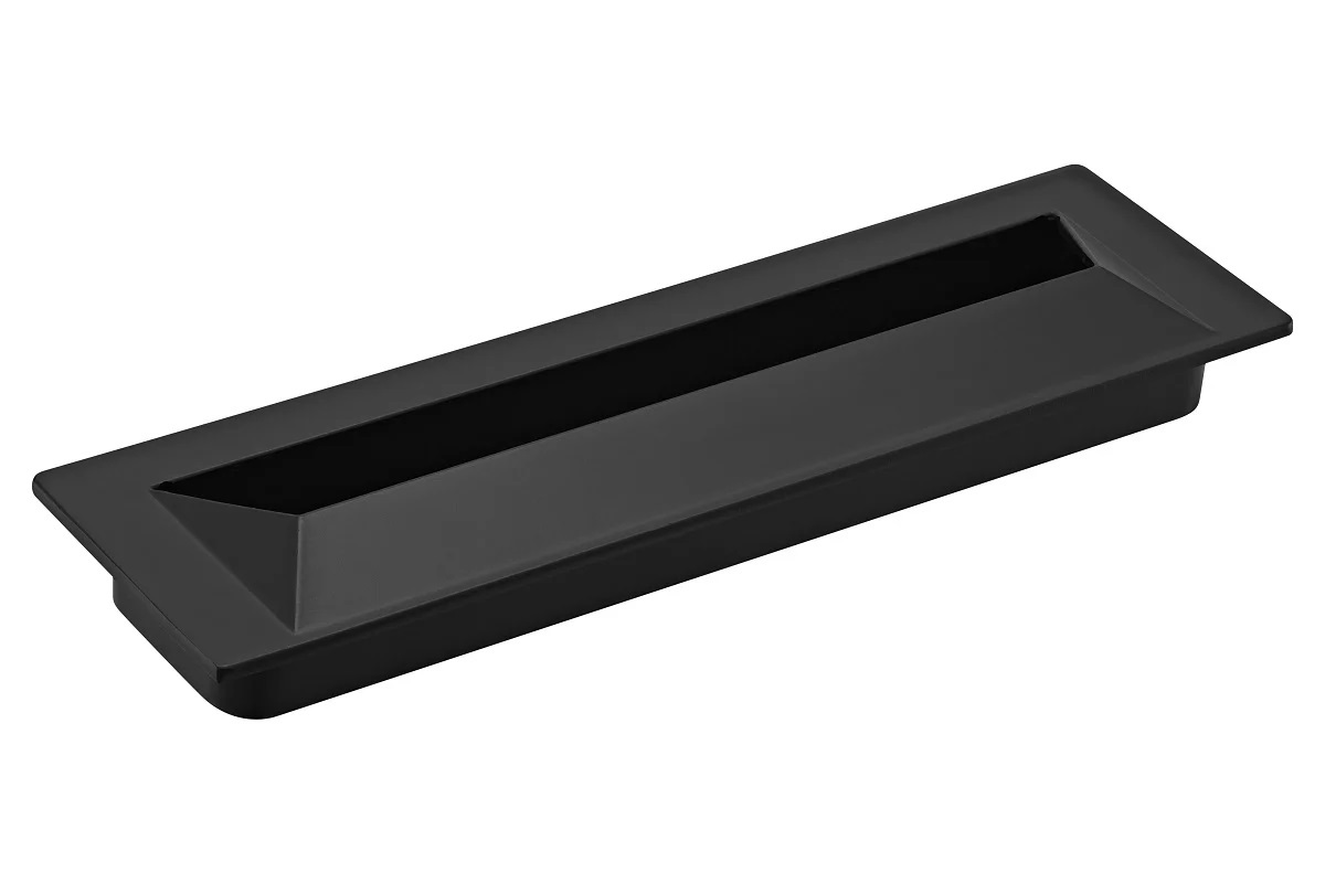 Ручка квадрат для раздвижных дверей Морелли MHS128 BL (цена за комплект), цвет черный (гарантия - 12 месяцев)