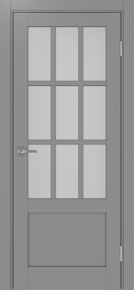 Дверь межкомнатная Оптима Порте Турин 542ПФ.2221, цвет серый, экошпон, стекло мателюкс