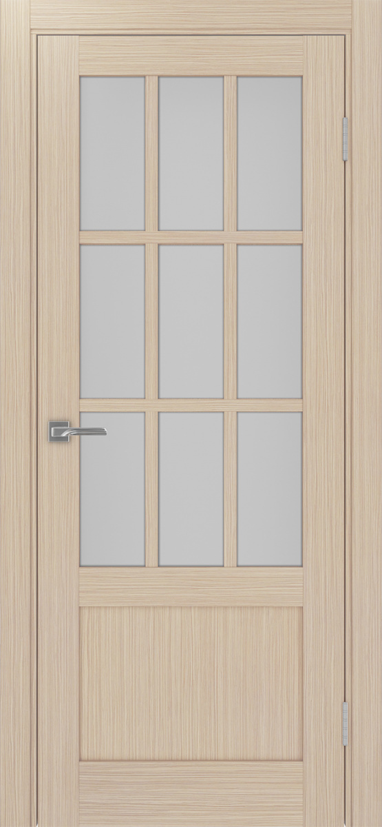 Дверь межкомнатная Оптима Порте Турин 542ПФ.2221, цвет беленый дуб, экошпон, стекло мателюкс