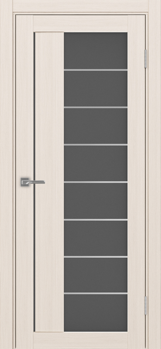 Дверь межкомнатная Оптима Порте Турин 524.22 АСС молдинг SC, цвет перламутровый ясень, экошпон, стекло графит