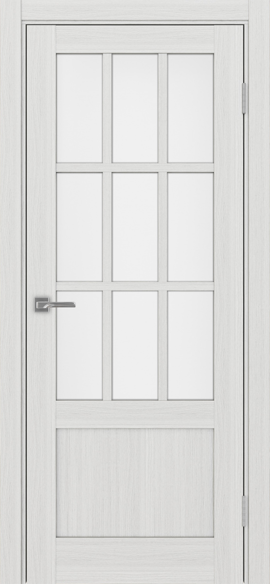 Дверь межкомнатная Оптима Порте Турин 542ПФ.2221, цвет серебристый ясень, экошпон, стекло мателюкс